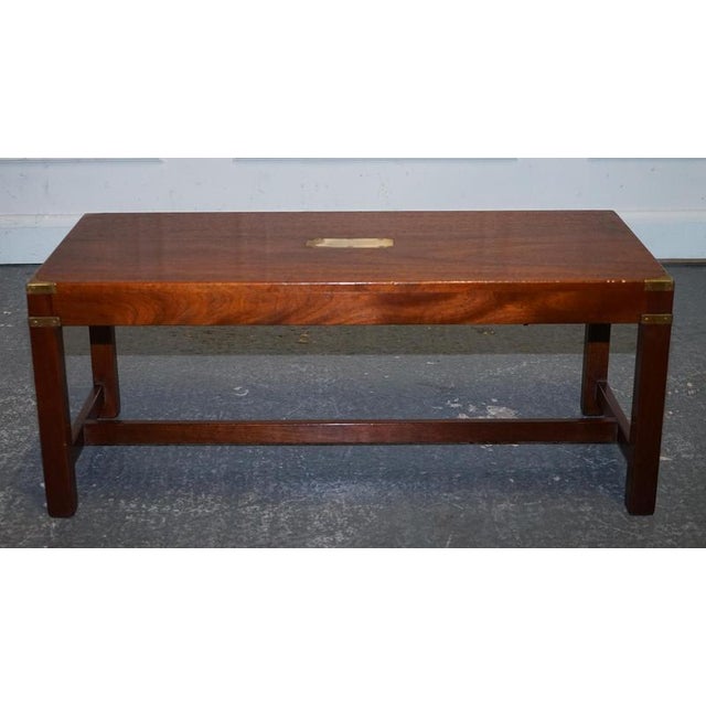 Vintage Reh Kennedy Military Campaign Coffee Table from Harrods London For Sale - Image 9 of 11