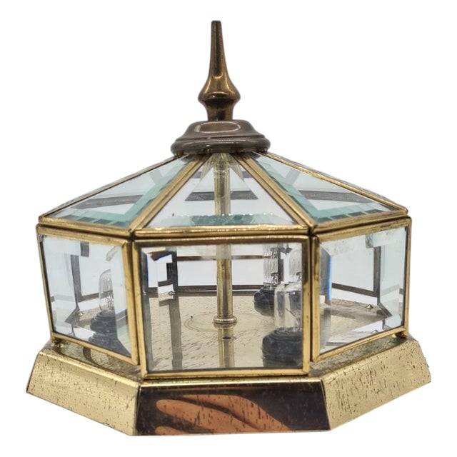 Hollywood Regency Ceiling Lamp in Bevelled Glass, 1990s For Sale