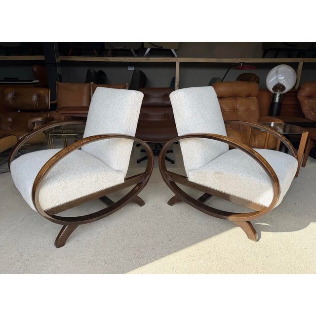Art Deco Style Armchairs by Jindrich Halabala, Set of 2 For Sale - Image 18 of 18