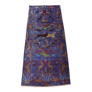 1970s Vintage Hand Knotted Animal Print Rug For Sale