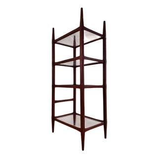 Danish Teak Shelf with Acrylic Glass Panels For Sale
