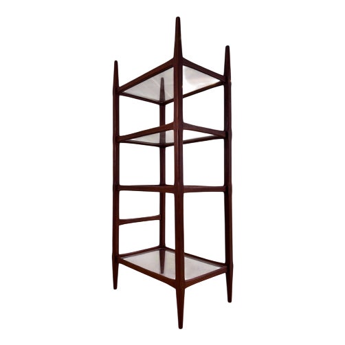 Danish Teak Shelf with Acrylic Glass Panels For Sale
