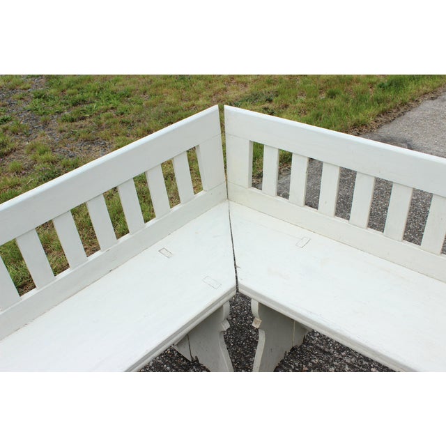 Antique Corner Bench, Czechoslovakia 1940s, Set of 2 For Sale - Image 10 of 13