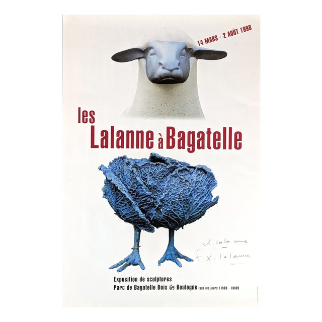 Original Exhibition Poster of Les Lalanne À Bagatelle after Claude & François-Xavier Lalanne, 1998 For Sale