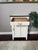 Farmhouse Antique Early 1900s White Painted Small Cabinet With Enamel Metal Top For Sale - Image 3 of 11