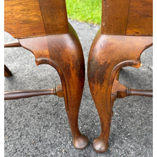 Early 20th Century Set of 6 Solid Mahogany Queen Anne Style Dining Chairs Early 20th Century For Sale - Image 5 of 17