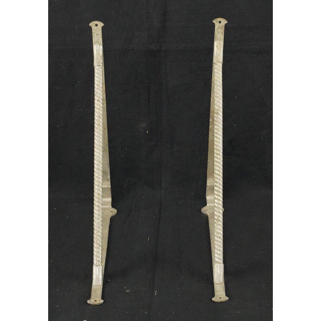 Traditional Pair of Nickel Plated Brass Wall Mount Shelf Brackets For Sale - Image 3 of 6