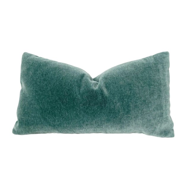 Custom made mohair pillows in a beautiful teal green color. This genuine 100% mohair is plush & comfy, a substantial...