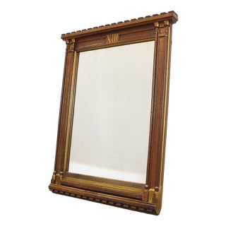 Large Oak Religious Church Frame with Mirror For Sale