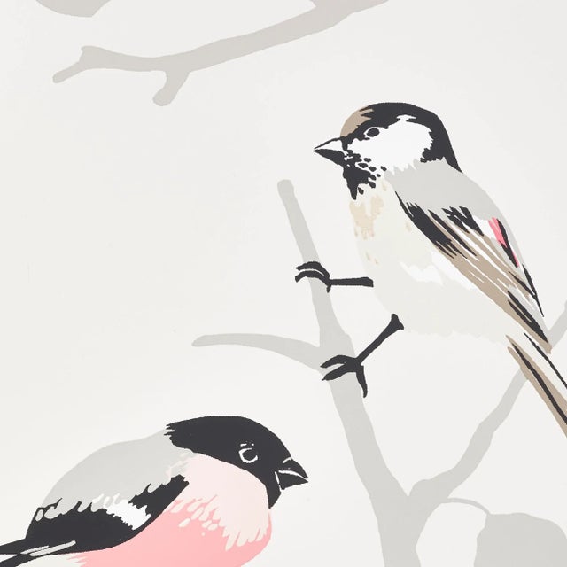 Contemporary Schumacher A-Twitter Wallpaper in Blush For Sale - Image 3 of 5