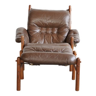 Arne Norrell "Inca" Easy Chair and Ottoman For Sale