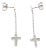 Gucci Diamond 18k White Gold Drop Dangle Cross Earrings , 2 Pieces For Sale