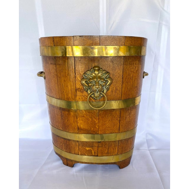 Late 19th Century English Oak Barrel With Brass Bands Umbrella Stand For Sale - Image 11 of 11