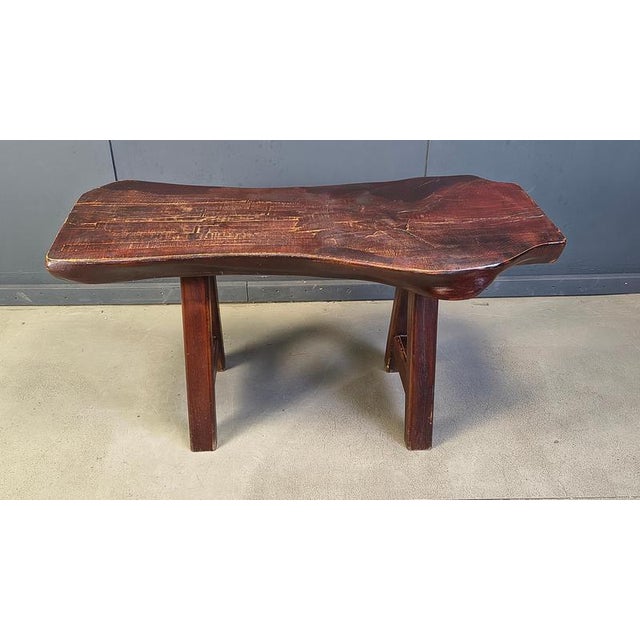 Brutalist Wood Dining Table from Mobichalet, 1960s For Sale - Image 9 of 12
