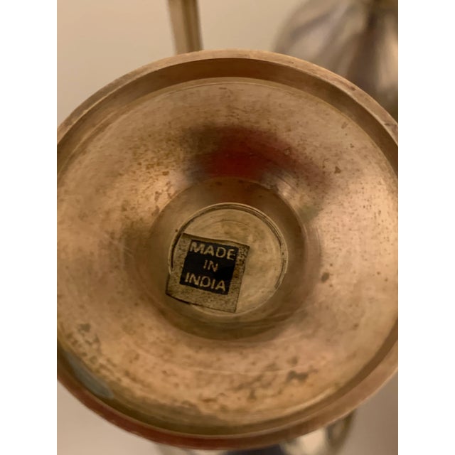 Vintage Brass & Silverplate Wine Glasses Goblets Chalice Cups - Set of 6 For Sale - Image 10 of 13