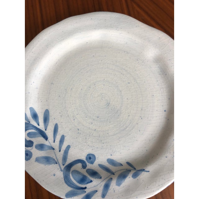 Italian Hand-Crafted Luncheon/Dessert Plates in Blue & White by Ceramiche Bizzirri-Set of 6 For Sale In Houston - Image 6 of 10