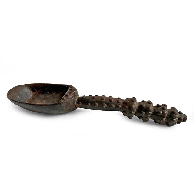 Vintage Dan Ivory Coast African Wood Spoon on Stand For Sale In Los Angeles - Image 6 of 6