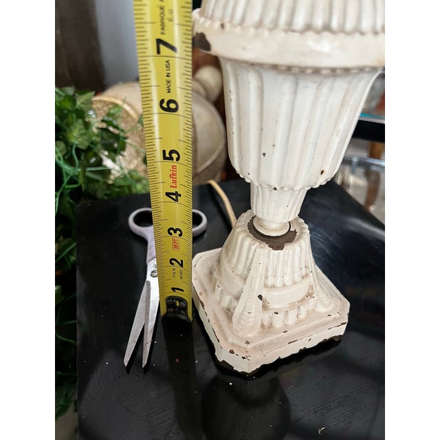Up for consideration is a beautiful vintage neoclassical Grecian distressed urn table lamp. This would look lovely in your...