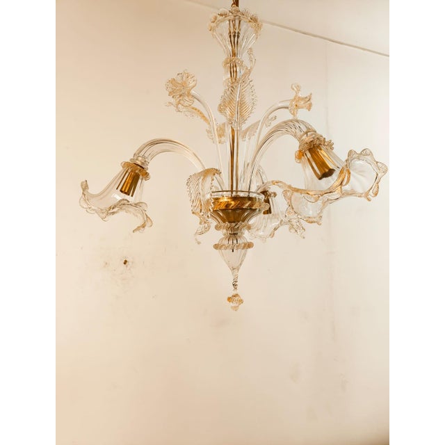 Venetian Murano Glass Chandelier For Sale - Image 6 of 18