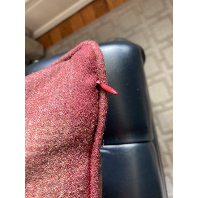 18" Schumacher Montana Wool Plaid 66665 Pillow in Burgundy For Sale - Image 17 of 18