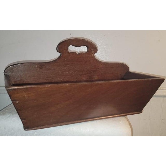 Early 19thc Cutlery box with dove tailed construction.The open cut out handle is very interesting.Condition is very good &...