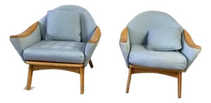 Pair of Mid Century Adrian Pearsall Lounge Chairs Model 1806-C for Craft Associates