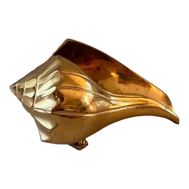 Vintage Large Brass Seashell For Sale