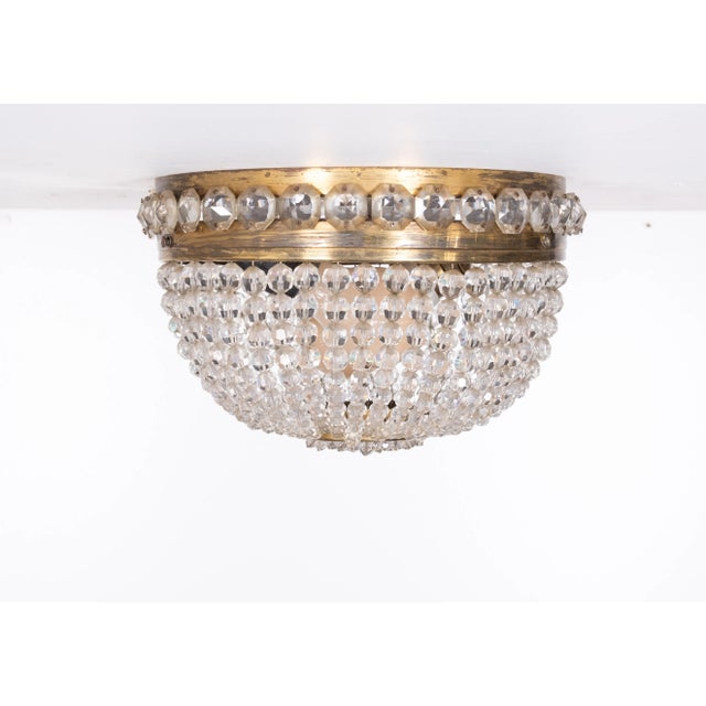 Crystal Glass Ceiling Lamp, 1930s For Sale - Image 10 of 10