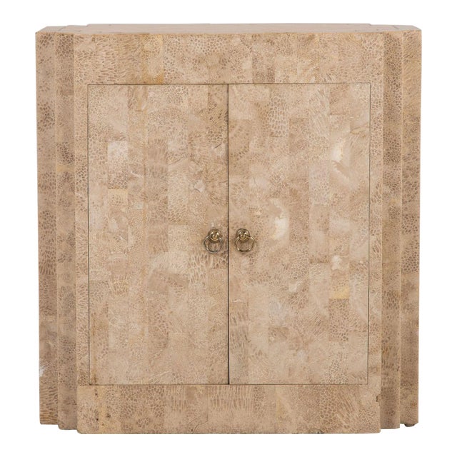 Tessalated Travertine Cabinet, Late 20th C For Sale