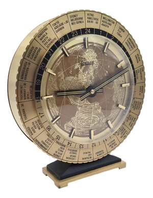 Swiss Condor Table Clock with World Map, 1950s