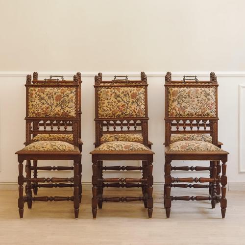 Gründerzeit Historicism Style Chairs in Oak with Tapestry Upholstery, 1890, Set of 6 For Sale - Image 18 of 18