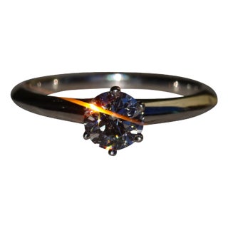 The Pierpont: Signed Tiffany & Co. Solitaire 0.57 CT Diamond Engagement Ring For Sale