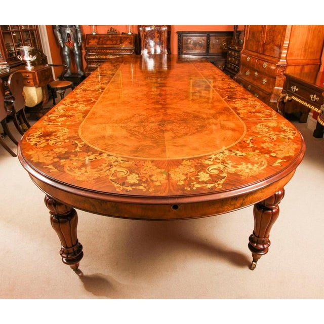 Vintage Extendable Burr Walnut Dining Table, 1990s For Sale - Image 4 of 18