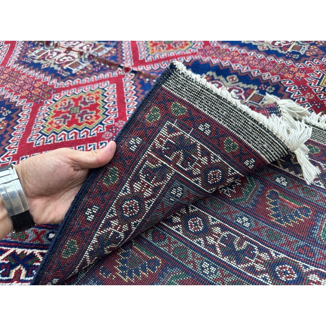 Red Afghan Ersari Hand-Knotted Wool Rug - 6'7" X 9'8" For Sale - Image 13 of 13