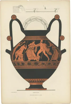 Genick, Greek Ceramics Amphora, 1883, Paper