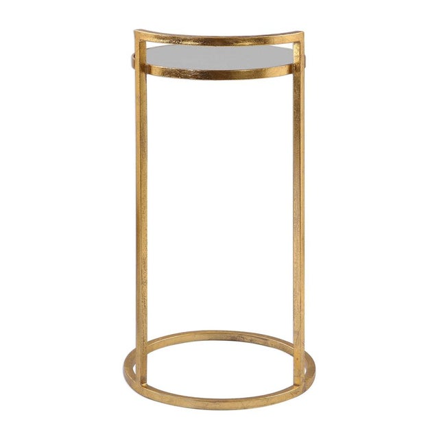 Made of hand forged iron and finished in real gold leaf-this table rocks! Suits many styles, hollywood glam, regency....