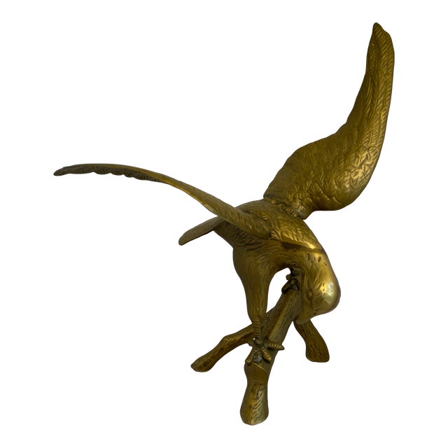 Vintage Brass Eagle Statue, Mid-Century Americana Federal Style For Sale