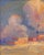 Taos Winter by Jane Ford | Oil on Panel Winter landscape with soft colors and trees. For Sale