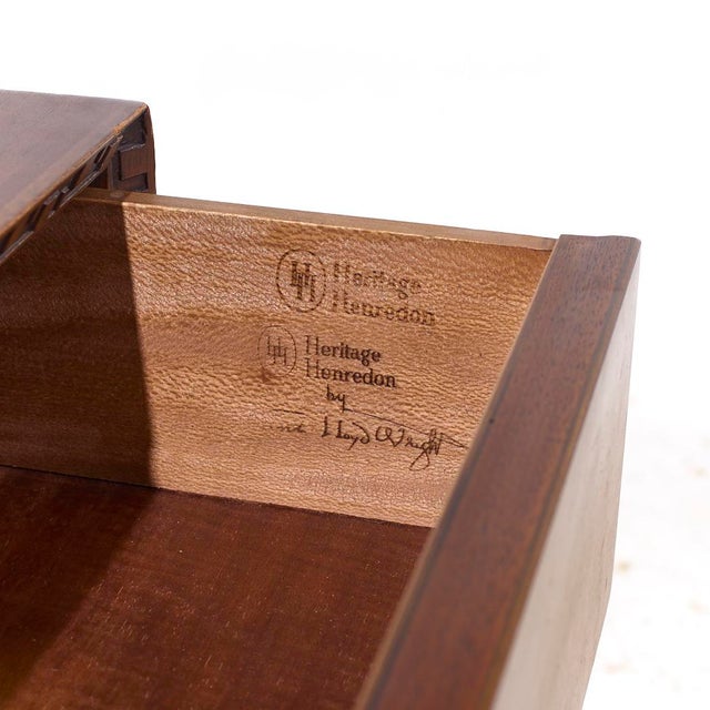 Frank Lloyd Wright for Heritage Henredon 'Taliesin' Mid Century Mahogany Nightstand For Sale - Image 11 of 11