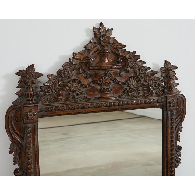 Late 20th Century Stephen Cavallo Louis XVI Style Carved Wall Mirror For Sale - Image 5 of 12
