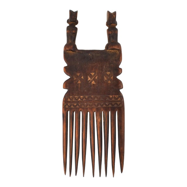 Early 20th Century Nyamwezi Mwana Hiti Figural Comb Tanzania For Sale