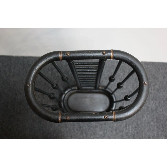 Late 19th Century Arts and Crafts Stick and Ball Form Ebonized Umbrella Stand For Sale - Image 5 of 12