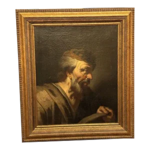 Old Master Flemish Antwerp School Elder Bearded Scholar Portrait Oil on Canvas