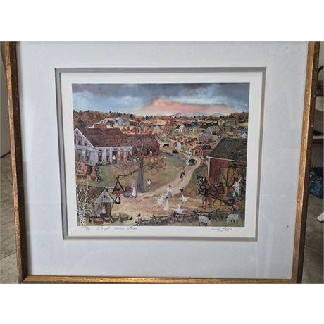 "LLOYDS GOOSE CHASE" by Will Moses. Signed and numbered lithograph, matted and professionally framed. Purchased in 1991,...