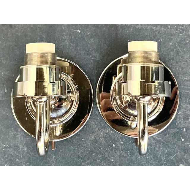 Vintage Boho Vaughan Polished Nickel Light Sconce - A Pair For Sale - Image 9 of 11