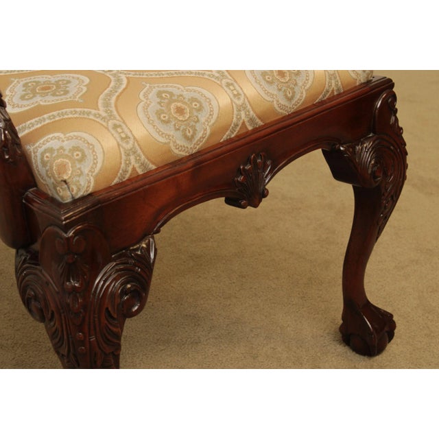 Chippendale Style Ball & Claw Carved Solid Mahogany Armchair For Sale - Image 9 of 13