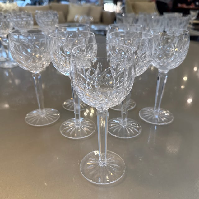 Waterford Lismore Crystal White Wine Glasses, Set of Seven For Sale - Image 9 of 12