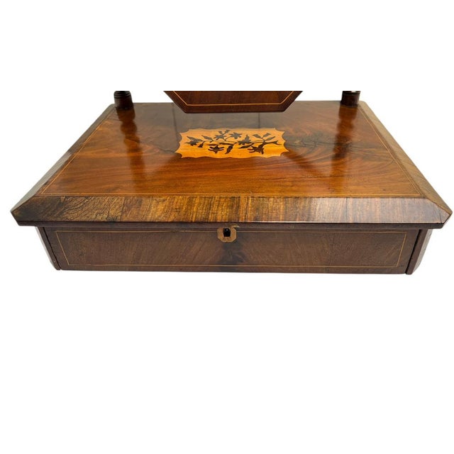 Brown Antique Walnut Vanity Mirror or Dressing Table Mirror, 1900s For Sale - Image 8 of 9