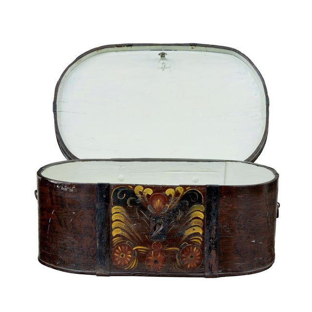 Swedish Hand-Painted Box, 1840s For Sale - Image 6 of 8