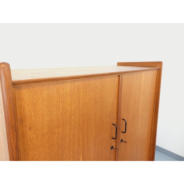 Tan Vintage Oak Wardrobe, 1950s-1960s For Sale - Image 8 of 18